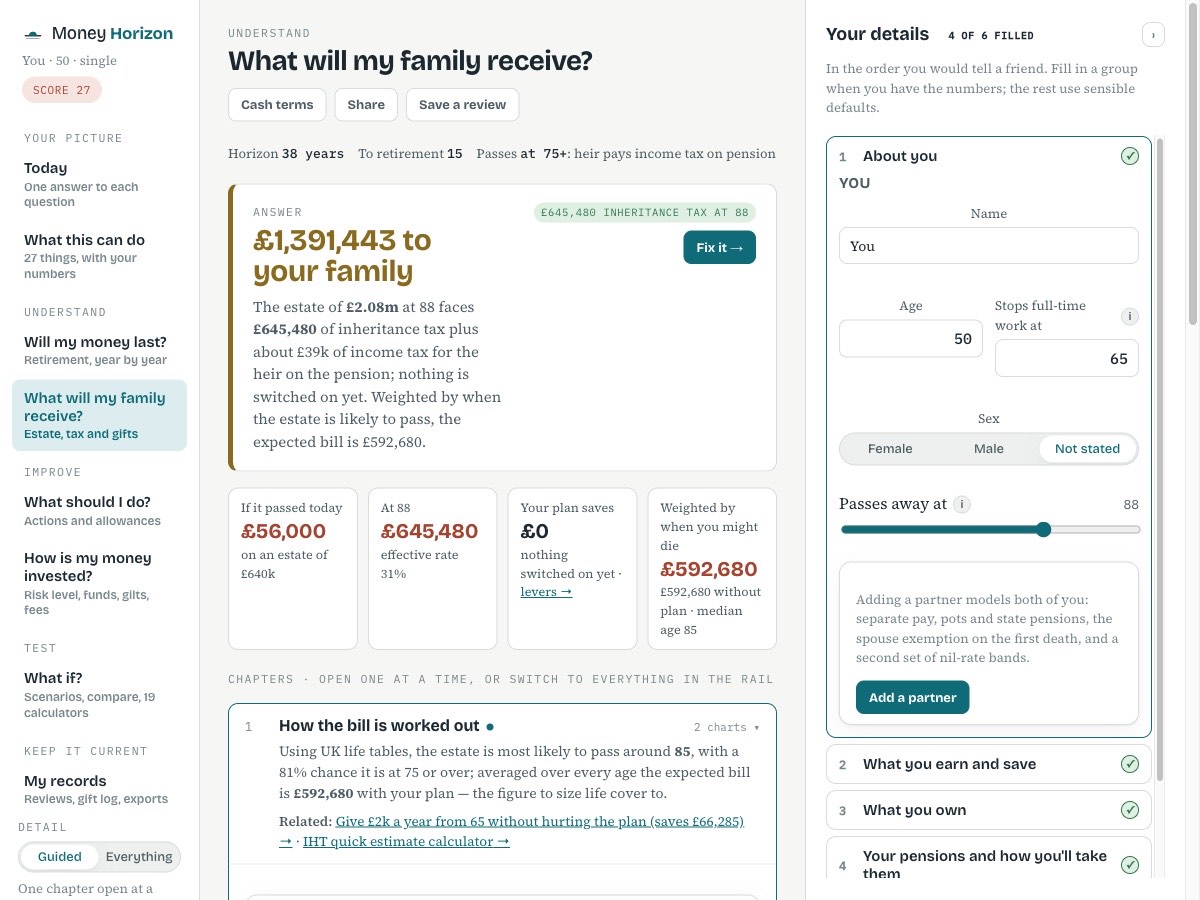 What will my family receive? — Money Horizon