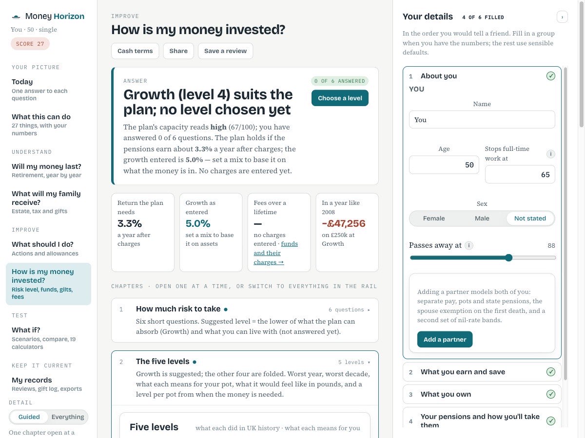 How is my money invested? — Money Horizon